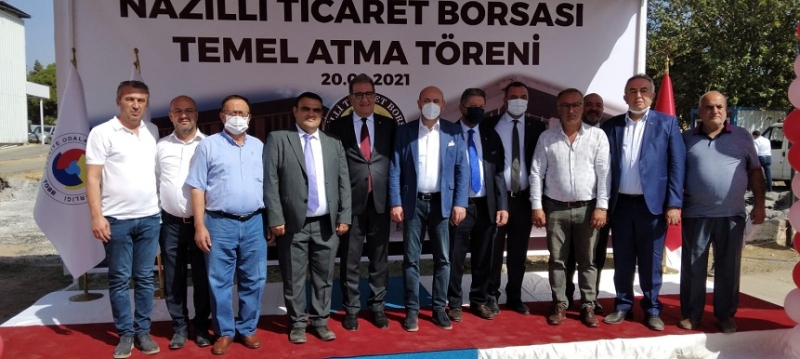 20.09.2021 Aydın Ticaret Borsası, Nazilli Ticaret Borsası Yeni Hizmet Binası Temel Atma Törenine Katılım Sağladı