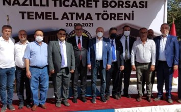 20.09.2021 Aydın Ticaret Borsası, Nazilli Ticaret Borsası Yeni Hizmet Binası Temel Atma Törenine Katılım Sağladı
