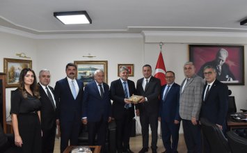 4.10.2023 Aydın Commodity Exchange Management Paid a Congratulatory Visit to Ali Ulvi Yılmaz, who was appointed as the Aydın High Chief Prosecutor' Office