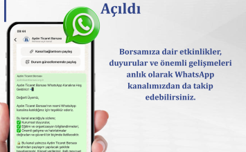 25.06.2025 Aydın Ticaret Borsası Resmi WhatsApp Kanalını Hizmete Açtı