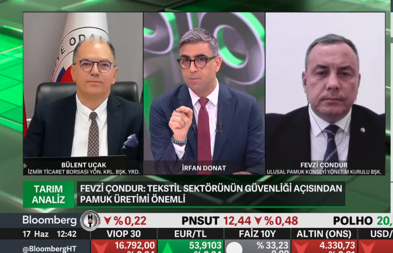 17.06.2026 Başkan Çondur Bloomberg HT’de Pamuk Sektörünü Değerlendirdi