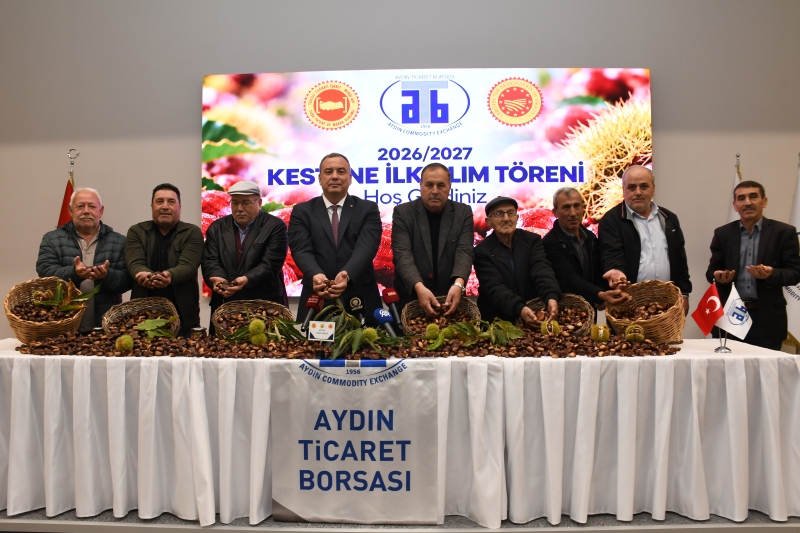 27.10.2026 Aydın Ticaret Borsası’nda Sezonun İlk Kestanesi 600 TL'den Alındı