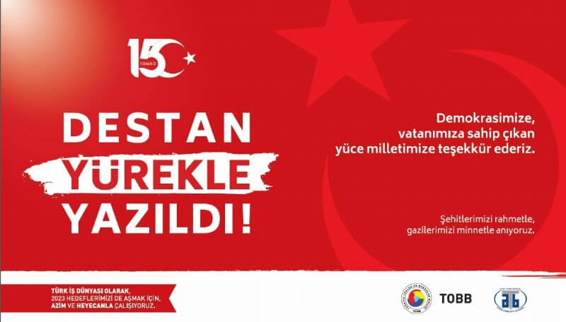 15.07.2020 Şehitlerimizi rahmetle, gazilerimizi minnetle anıyoruz.